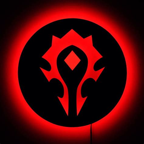 Lighted WoW Horde Logo - World of Warcraft Gamer Wall Art - LED Backlit Sign | World of warcraft ...