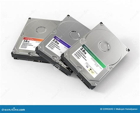 HDD. Three ATA Hard Disk Drive. 3d Stock Illustration - Illustration of ...