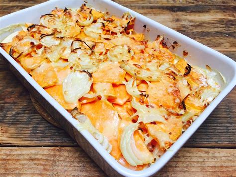 Zoete aardappel gratin - Foodinista