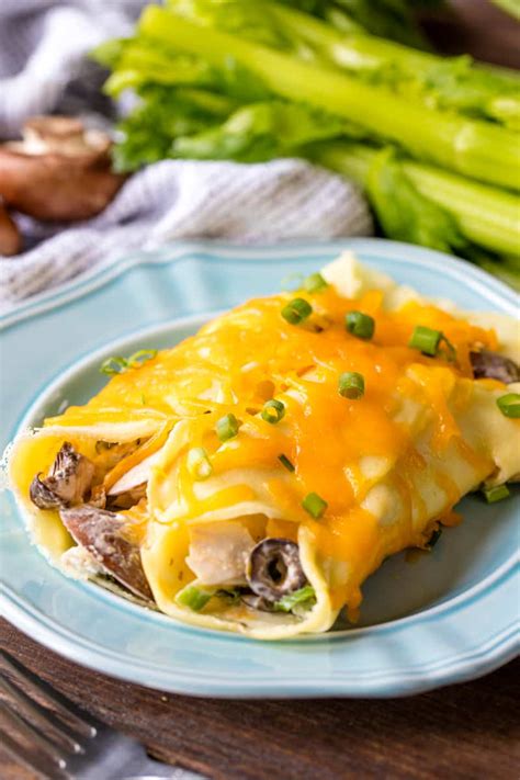 Savory Cheesy Chicken Crepes