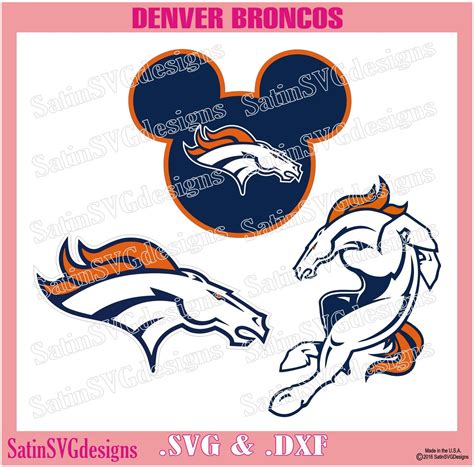 Denver Broncos Logo Set Design SVG Files, Cricut, Silhouette Studio ...