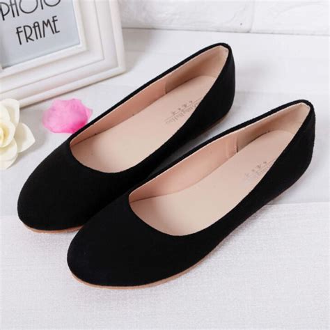 Spring Summer Ladies Shoes Ballet Flats Women Flat Shoes Woman Ballerinas Black Large Size 43 44 ...