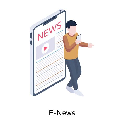 An isometric icon of e-news is up for premium use 7131713 Vector Art at Vecteezy