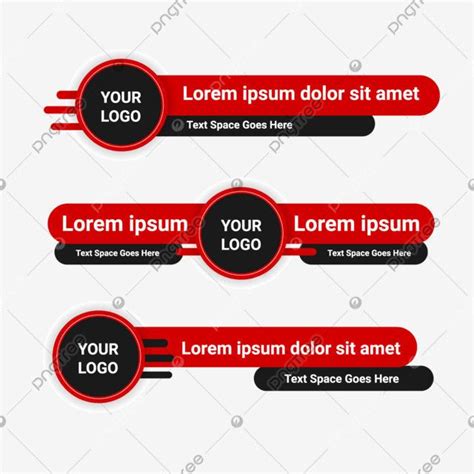 Red And Black Modern Lower Third, Lower Third, Broadcast, Banner PNG ...