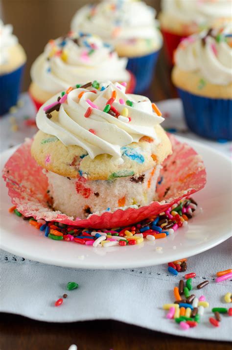 Birthday Sprinkles Funfetti Cupcakes with Buttercream Frosting