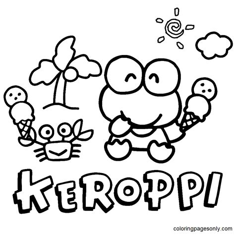 Keroppi Coloring Pages Printable for Free Download