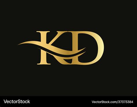 Gold kd letter logo design kd logo design kd logo Vector Image