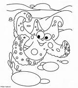 Starfish In The Sea coloring Page sketch template
