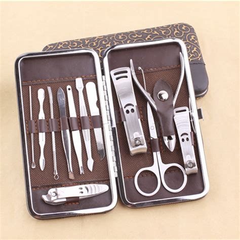 12 PCS Mini Pedicure Manicure Set Nail Cuticle Clippers Cleaner Grooming Case Tool Beauty Care ...