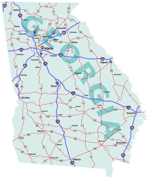 Map Of Northern Georgia Printable Road Map Of Georgia - vrogue.co