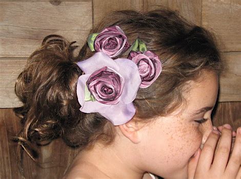 Purple Ribbon Rose Hair Clip by Plume And Bloom | PlumeAndBl… | Flickr