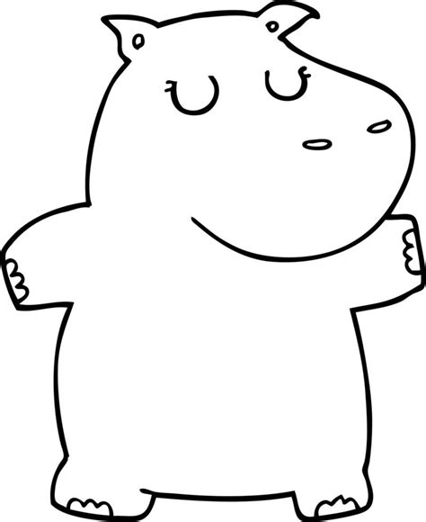 line drawing cartoon hippo 12733329 Vector Art at Vecteezy