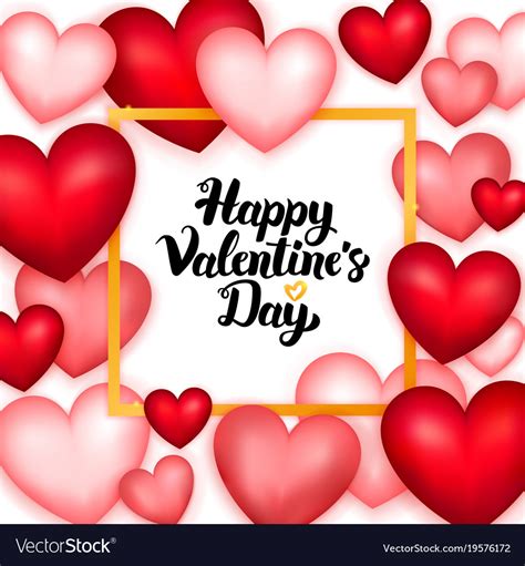 Happy valentines day many hearts Royalty Free Vector Image