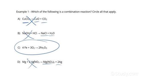 How to Identify a Combination Reaction | Chemistry | Study.com