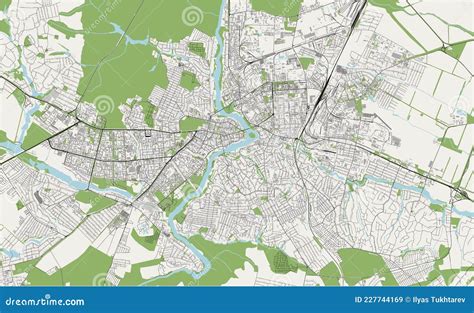 Map Of The City Of Vinnytsia, Ukraine Cartoon Vector | CartoonDealer.com #229402751