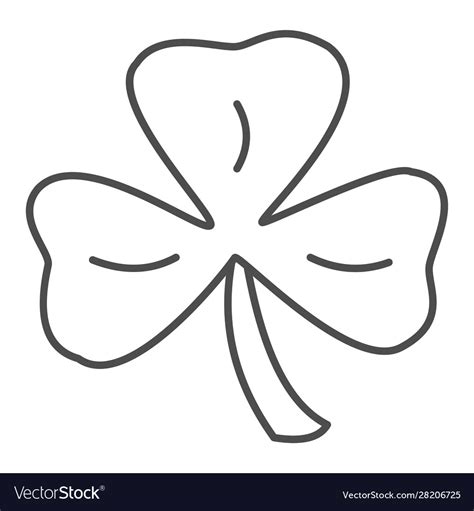 Three leaf clover thin line icon shamrock Vector Image