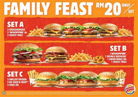 Burger King Family Package Offers For only Rm20 And Choose From 3 Set ...