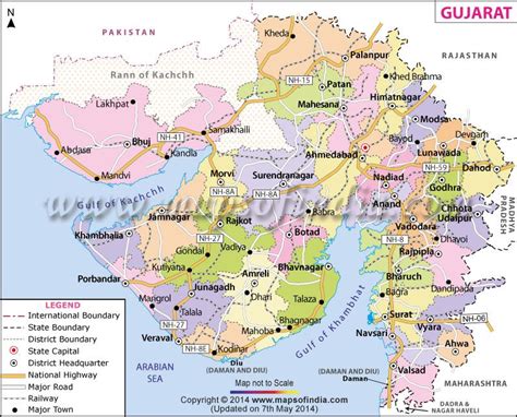 Gujarat map map of gujarat state districts information and facts – Artofit