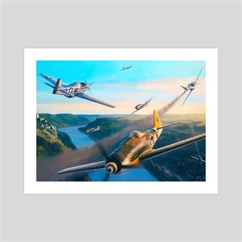 P51 vs Fw190, an art print by Warmachines WorldWar2 - INPRNT