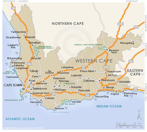 Western Cape Regional Map | South africa travel guide, Africa travel ...