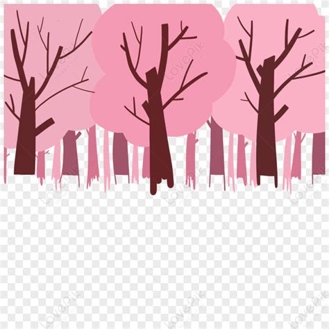 Woods, Pink Trees, Forest Trees, Brown Dark PNG Image And Clipart Image For Free Download ...