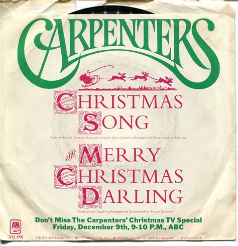 The Carpenters Christmas Song & Merry Christmas Darling Merry Christmas Darling, Christmas Song ...