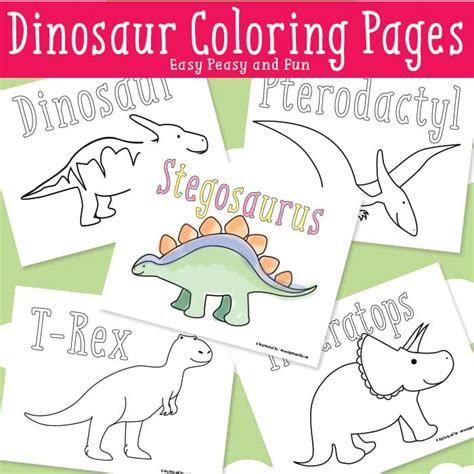 Dinosaur Coloring Pages - Easy Peasy and Fun