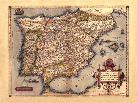 Old map of Spain - Art Source International