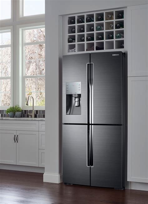 Samsung - ShowCase 22.04 Cu. Ft. 4-Door Flex French Door Counter-Depth Refrigerator - Black ...