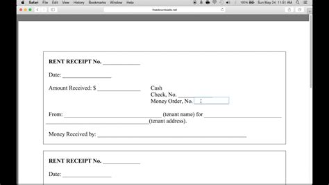 How to Write a Monthly Rental Receipt Form | PDF Template - YouTube