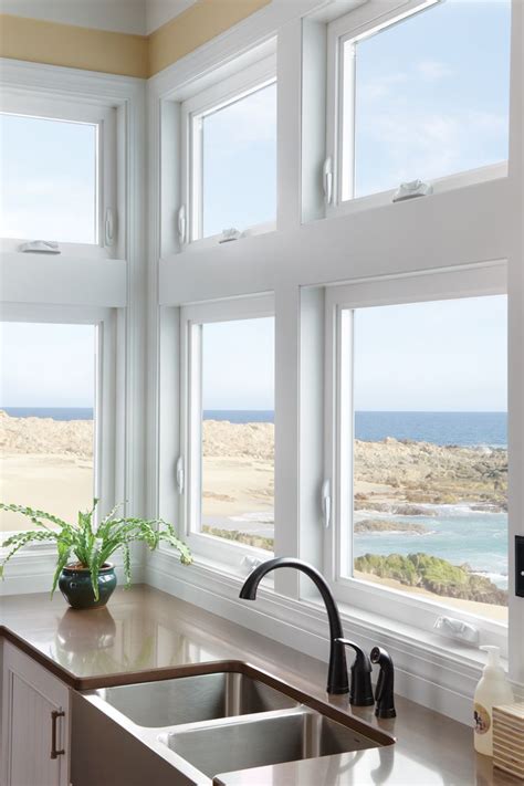 Kitchen in beach home. Milgard Tuscany® Series vinyl windows. Photo ©Milgard Mfg. | Casement ...