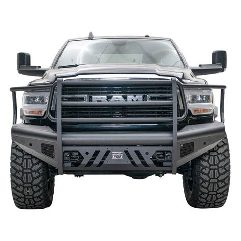 Fab Fours DR19-Q4460-1 Black Steel Elite Front Bumper with Full Grill Guard for Dodge Ram 2500/ ...