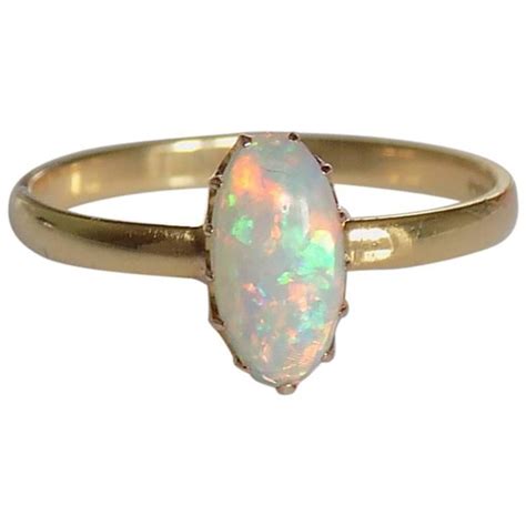 18K Victorian Opal Gold Solitaire Ring at 1stDibs