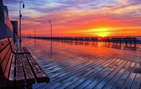 Long Beach Boardwalk Reflections Photograph by Adam Mordetsky