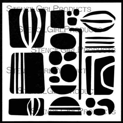 Mid Century Modern Rocks and Leaves Stencil | Jennifer Evans ...