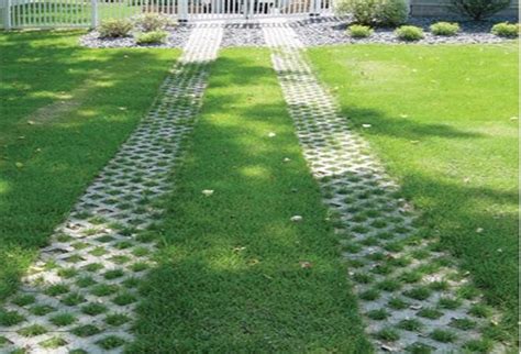 Grass block ribbon driveway in 2019 | Garden paths, Driveway ...