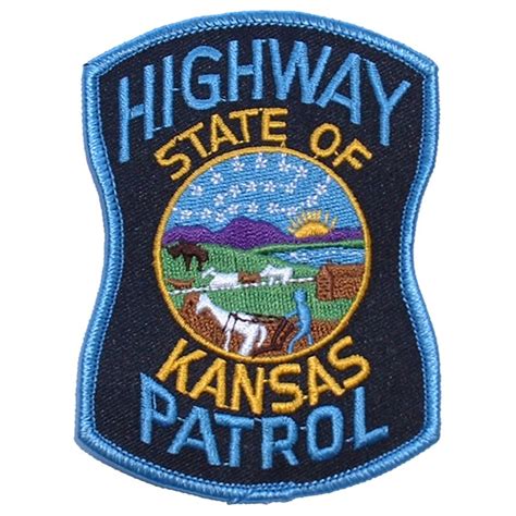 State of Kansas Highway Patrol Large - Embroidered Iron-On Patch at Sticker Shoppe