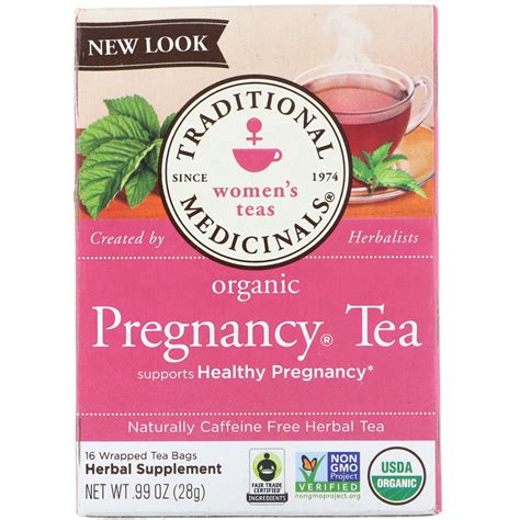 Traditional Medicinals, Women's Tea, Organic Pregnancy Tea, Caffeine Free, 16 Wrapped Tea Bags ...