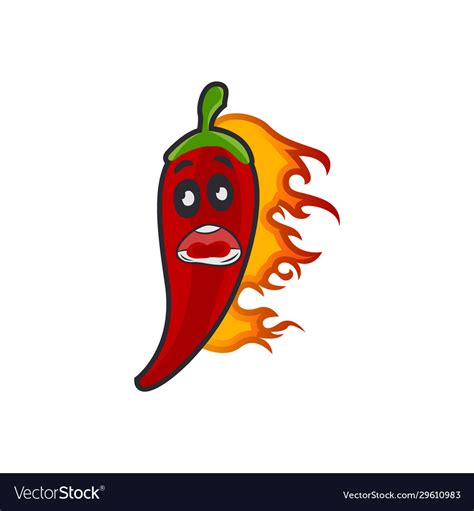 Spicy chili pepper clip art cartoon with simple Vector Image