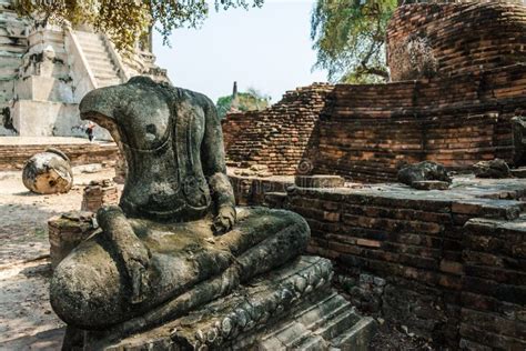 AYUTTHAYA, THAILAND Ruins and Antiques at the Ayutthaya Historical Park ...