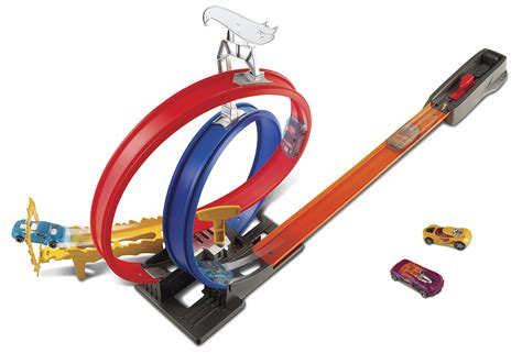 Hot Wheels Track Set With Toy Car, Multi-Lane, Motorized Track With ...