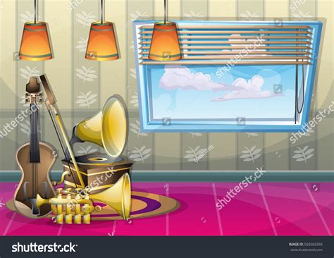 Cartoon Vector Illustration Interior Music Room Stock Vector (Royalty Free) 503569393 | Shutterstock