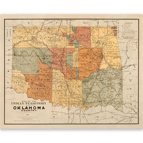 Oklahoma State Map - Etsy