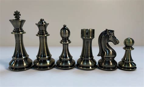 Metal Chess Pieces - Copper & Brass - Canadates Series 4.25 in. King