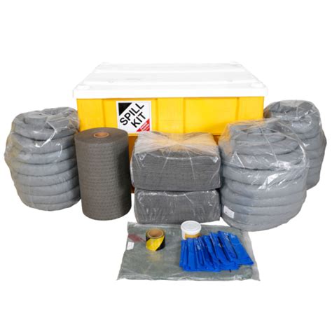 600 Litre Spill Kits - Box Pallet With Plug Rug Drain Cover - Hydraulic Megastore