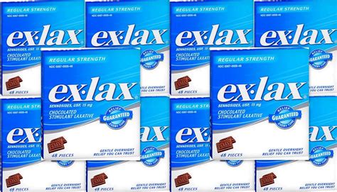 Ex Lax Chocolate Regular Strength 48ct ( Pack of 10 )__ 797142702663 | eBay