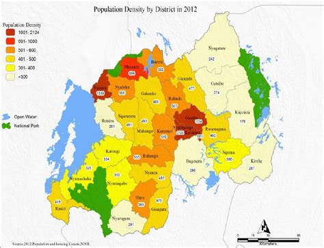 Population density in Rwanda Source: RoR-NISR, 2014b, p. 18 | Download Scientific Diagram