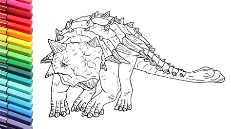 Drawing and Coloring Ankylosaurus Dinosaur from Jurassic World ...