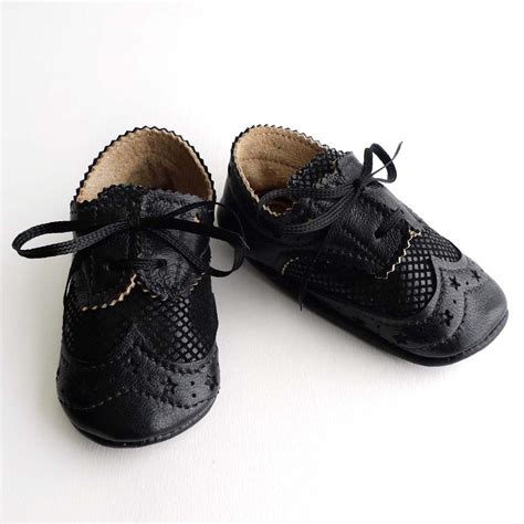 Black Leather Baby Boy Shoes Crib Dress shoes by ajalor on Etsy