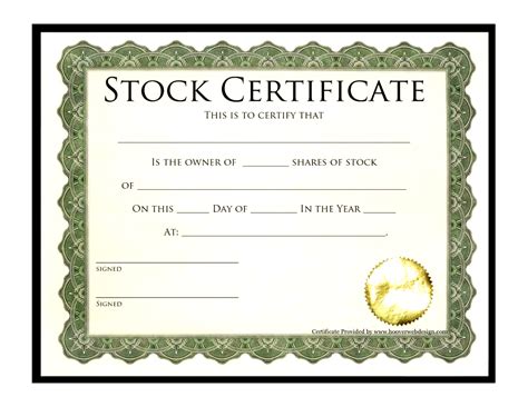 Printable Stock Certificates Blank Gift Vouchers Templates Free Certificat… | Certificate of ...